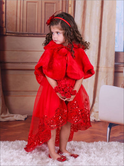 Girls Sparkle Dresses | Hi-Lo Sequin Tulle Holiday Dress | Party Dress