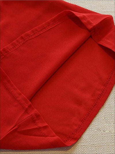 Girls Red Sleeveless Chiffon Top & Polka Dot Bow Skirt Set - Girls Spring Dressy Set