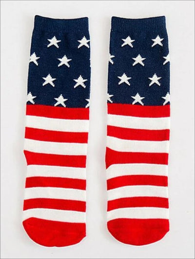 Girls Red White & Blue 4th of July Socks - 1 to 3years - Girls Accessories