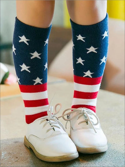Girls Red White & Blue 4th of July Socks - Girls Accessories