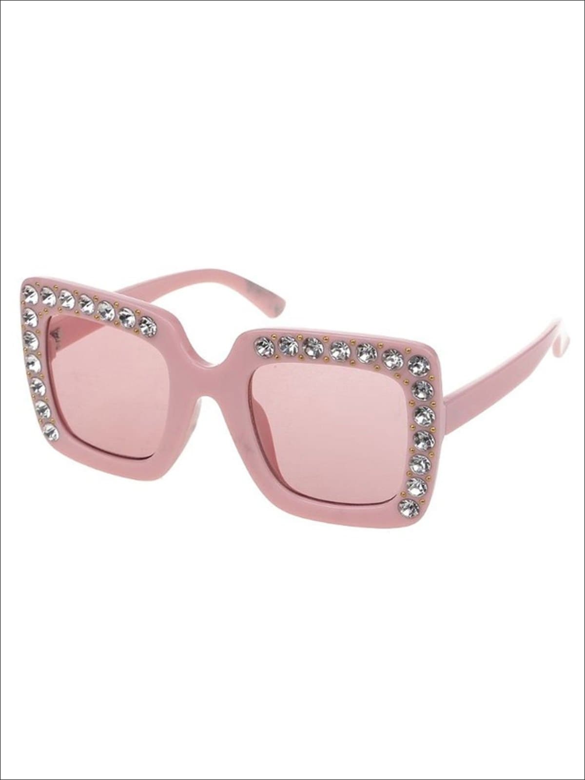 Girls Rhinestone Rimmed Sunglasses - Pink - Girls Accessories