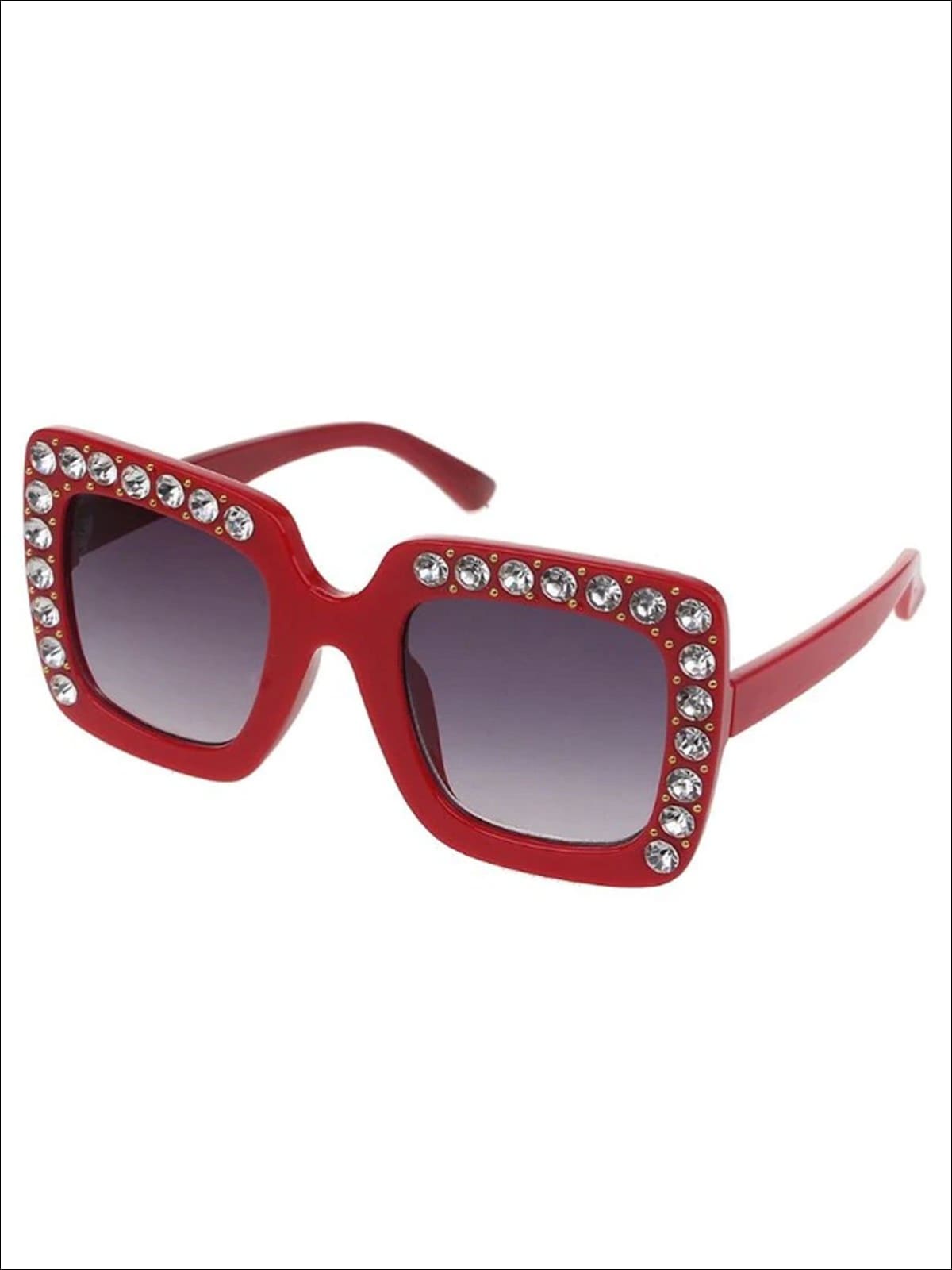 Girls Rhinestone Rimmed Sunglasses - Red - Girls Accessories