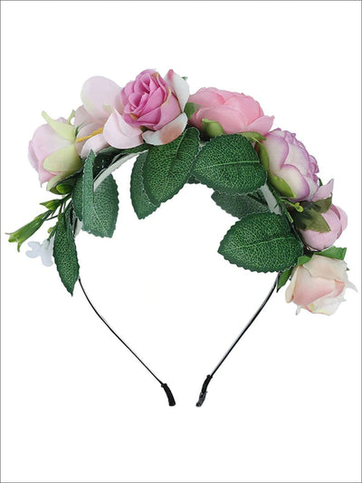 Girls Rose Embellished Headband - Pink - Girls Hair Accessories
