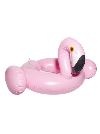 Girls Rose Gold Flamingo & Unicorn Ring Pool Swim Floaties - Pink Flamingo - Girls Accessories