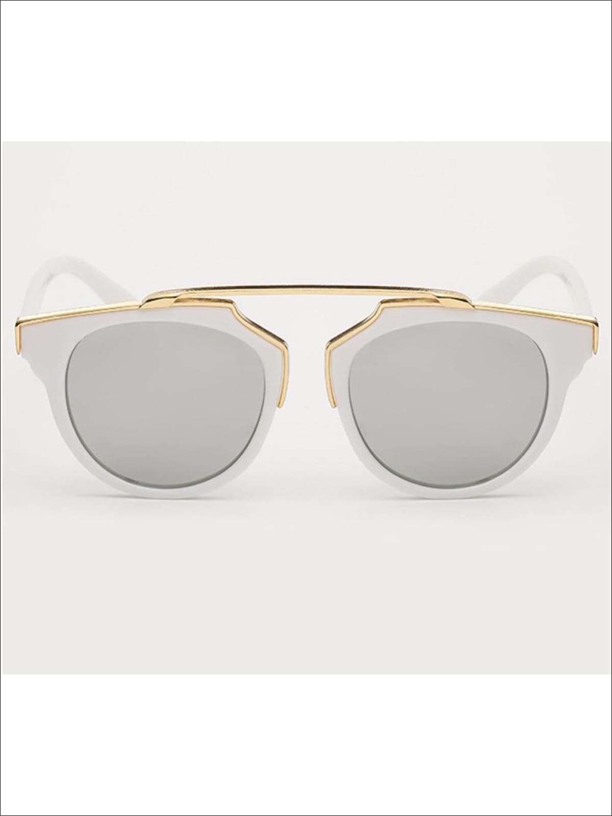 Girls Round Aviator Sunglasses with Gold Detail - Girls Sunglasses