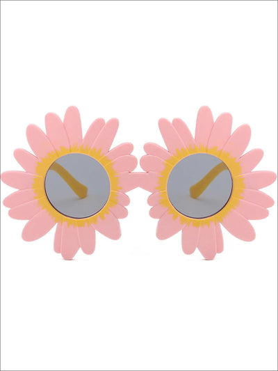Girls Round Flower Sunglasses - Pink - Girls Accessories