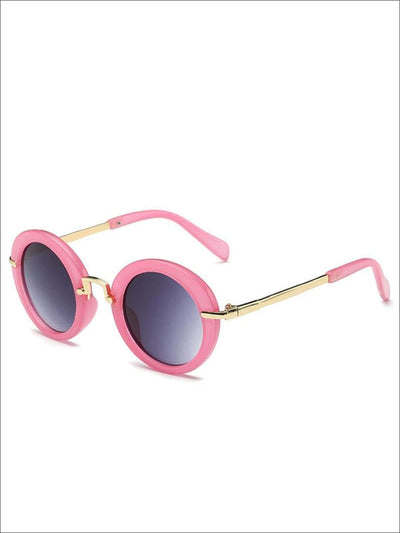 Girls Round Retro Sunglasses - Pink / One - Girls Sunglasses