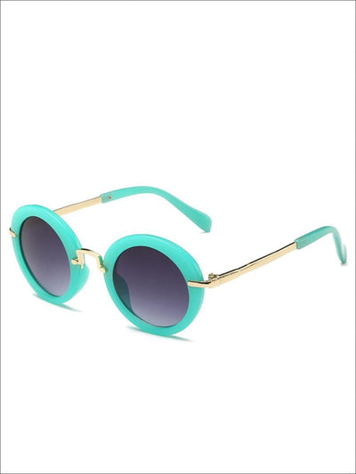 Girls Round Retro Sunglasses - Mint / One - Girls Sunglasses
