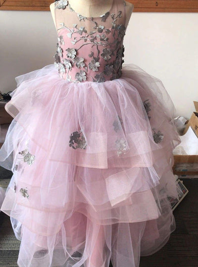  Mia Belle Girls Communion Dresses | Floral Tiered Tulle Gown