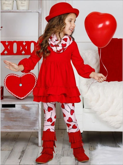 Valentine's Day Outfit | Lollipop Heart Tunic, Scarf & Legging Set