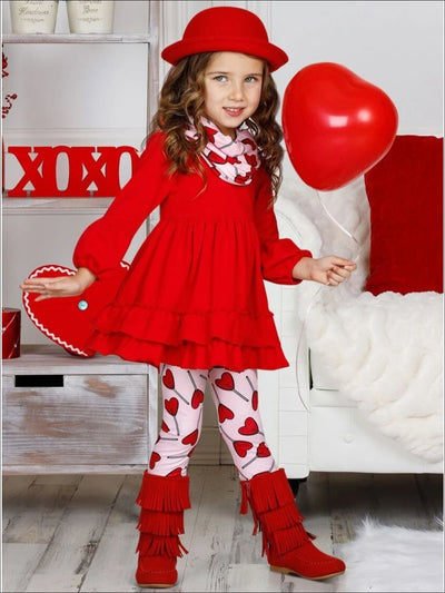 Valentine's Day Outfit | Lollipop Heart Tunic, Scarf & Legging Set