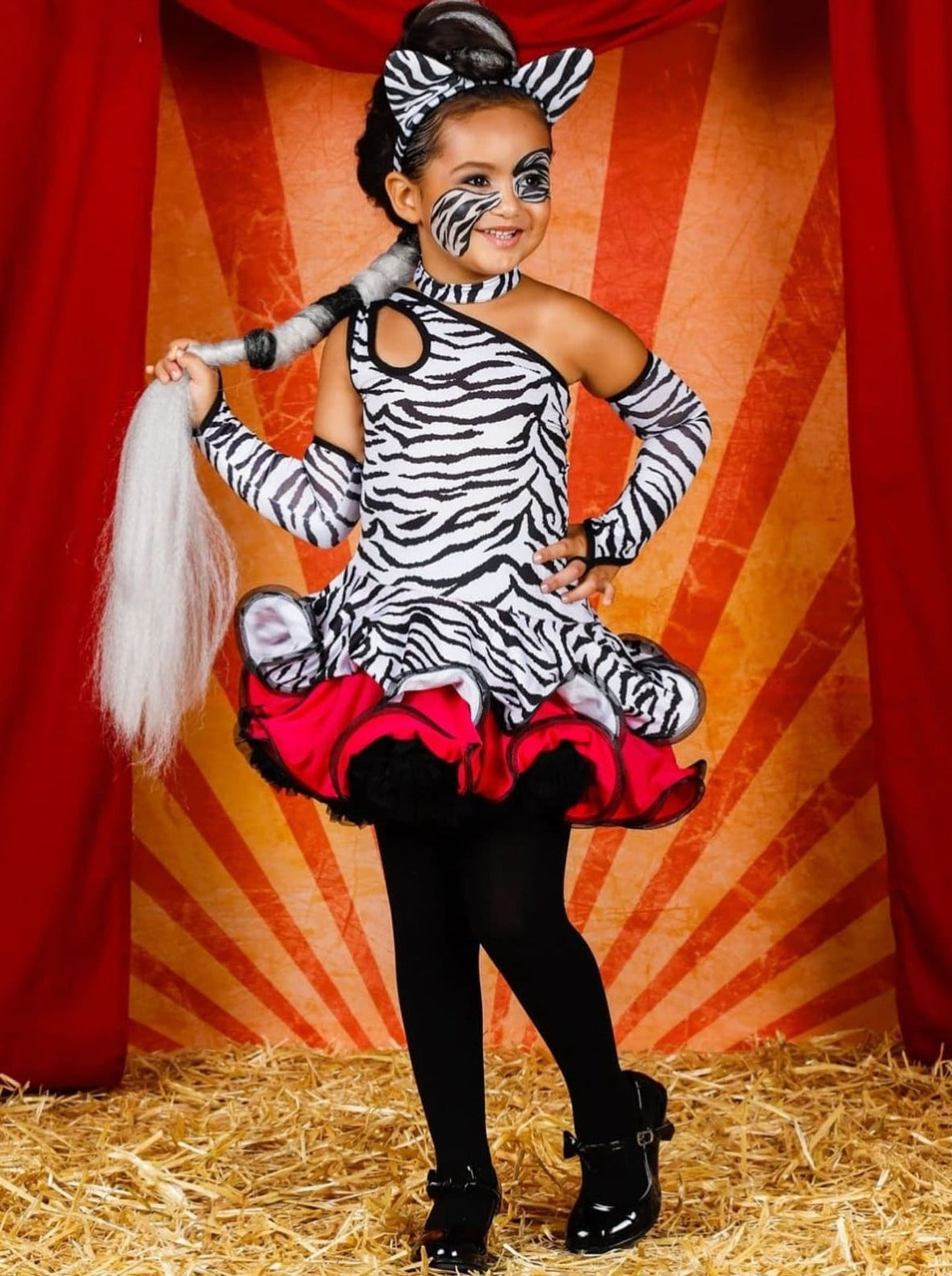 Girls Halloween Costumes | Sassy Zebra Costume Dress - Mia Belle Girls
