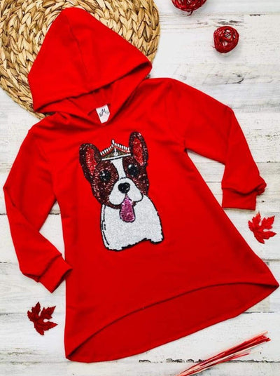 Cozy Winter Tops | Girls Sequin Animal Graphic Hi-Lo Hoodie Sweater