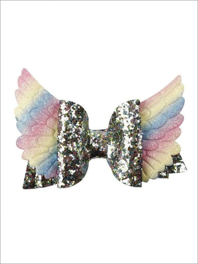 Girls Sequin Princess Angel Wing Hair Bow - Multicolor - Hair Accessories