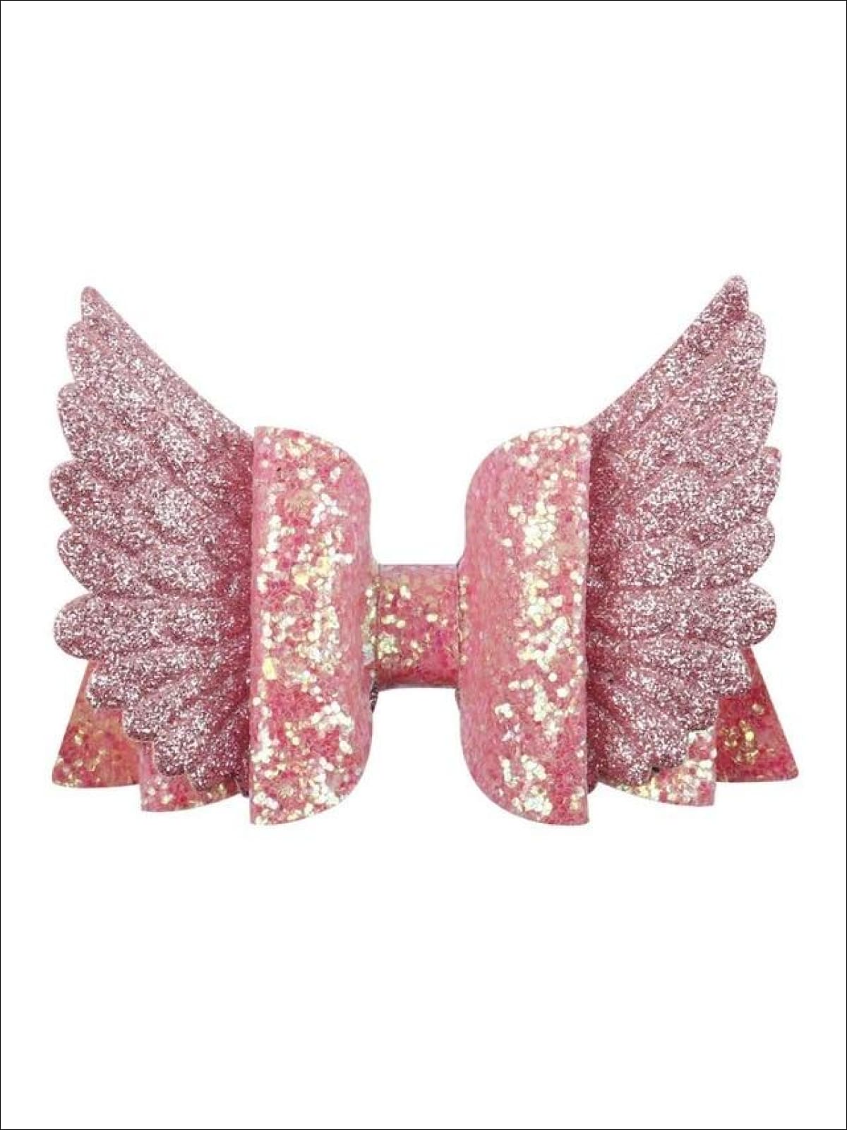 Girls Sequin Princess Angel Wing Hair Bow - Red - Hair Accessories