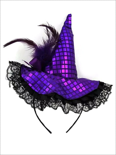 Halloween Accessories | Sequined Witch Hat Headband - Mia Belle Girls