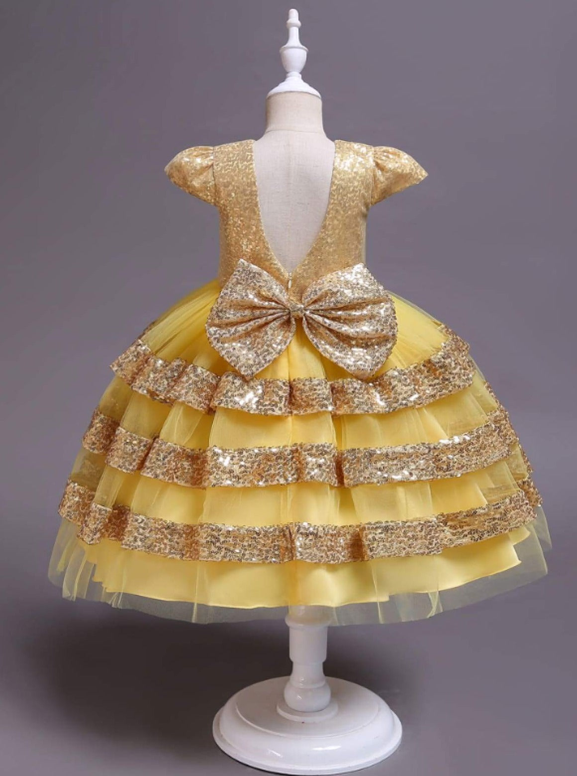 Girls Sparkle Dresses | Cap Sleeve Sequin Tulle Holiday Princess Dress ...
