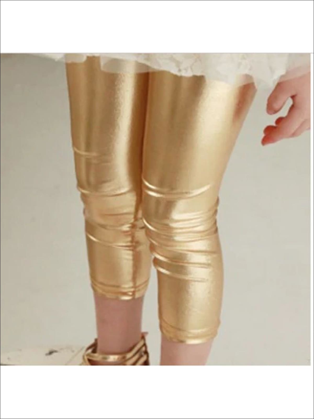 Girls Shiny Metallic Leggings ( 4 Color Options) - Girls Leggings