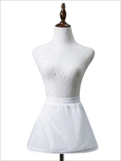 Girls Short One Hoop Petticoat - One Size / White - Girls Petticoats