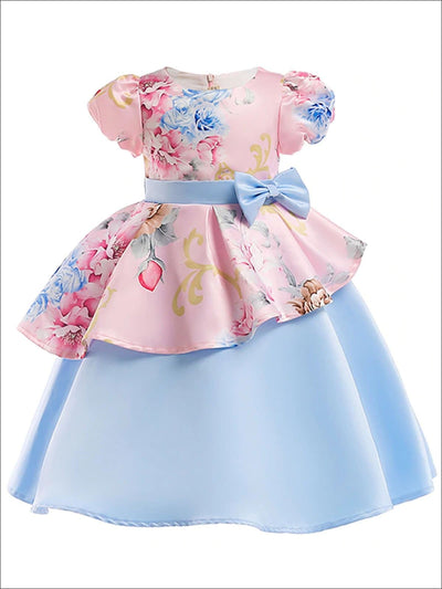 Girls Special Occasion Dress | Toddler Short Sleeve Satin Party Dress