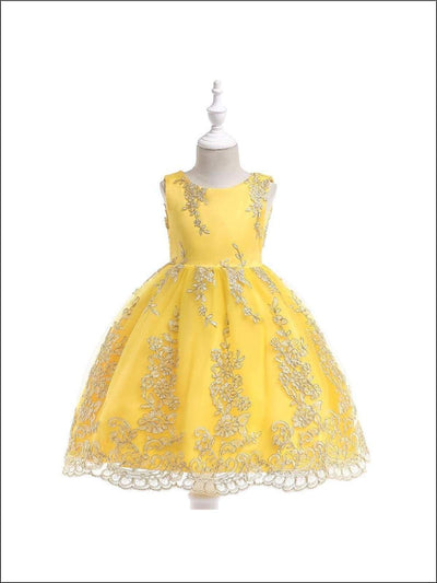 Girls Spring Princess Dress | Pastel Sleeveless Floral Lace Dress