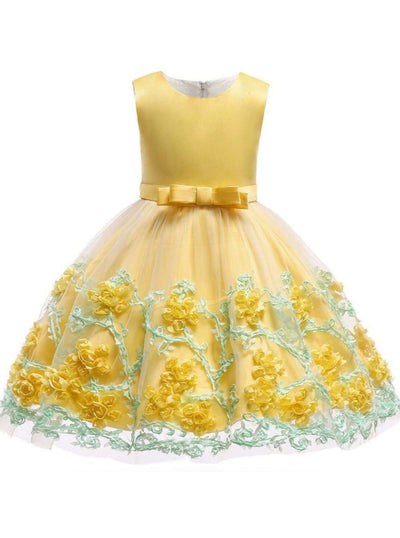 Cute Toddler Dresses | Girls Garden Buttercup Floral Tulle Party Dress ...