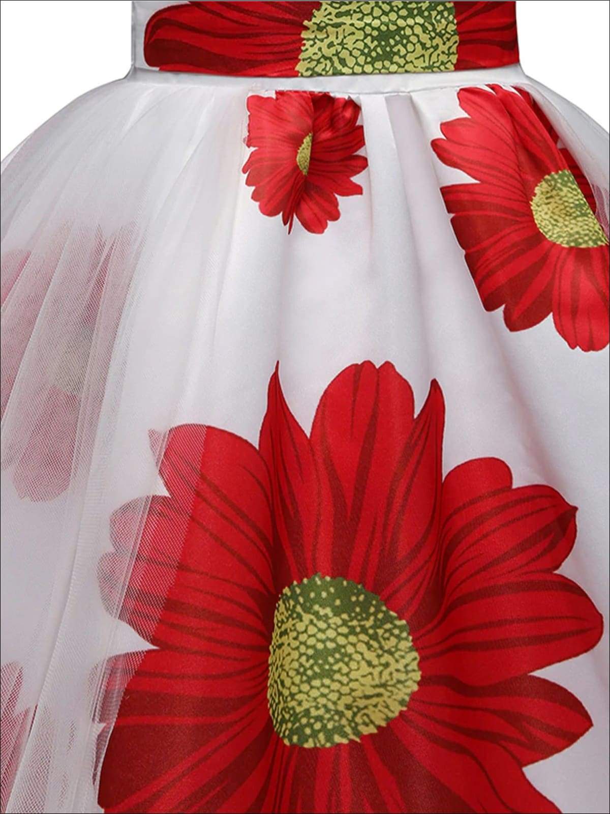 Girls Sleeveless Floral Print Floor Length Special Occasion Dress - Girls Spring Dressy Dress