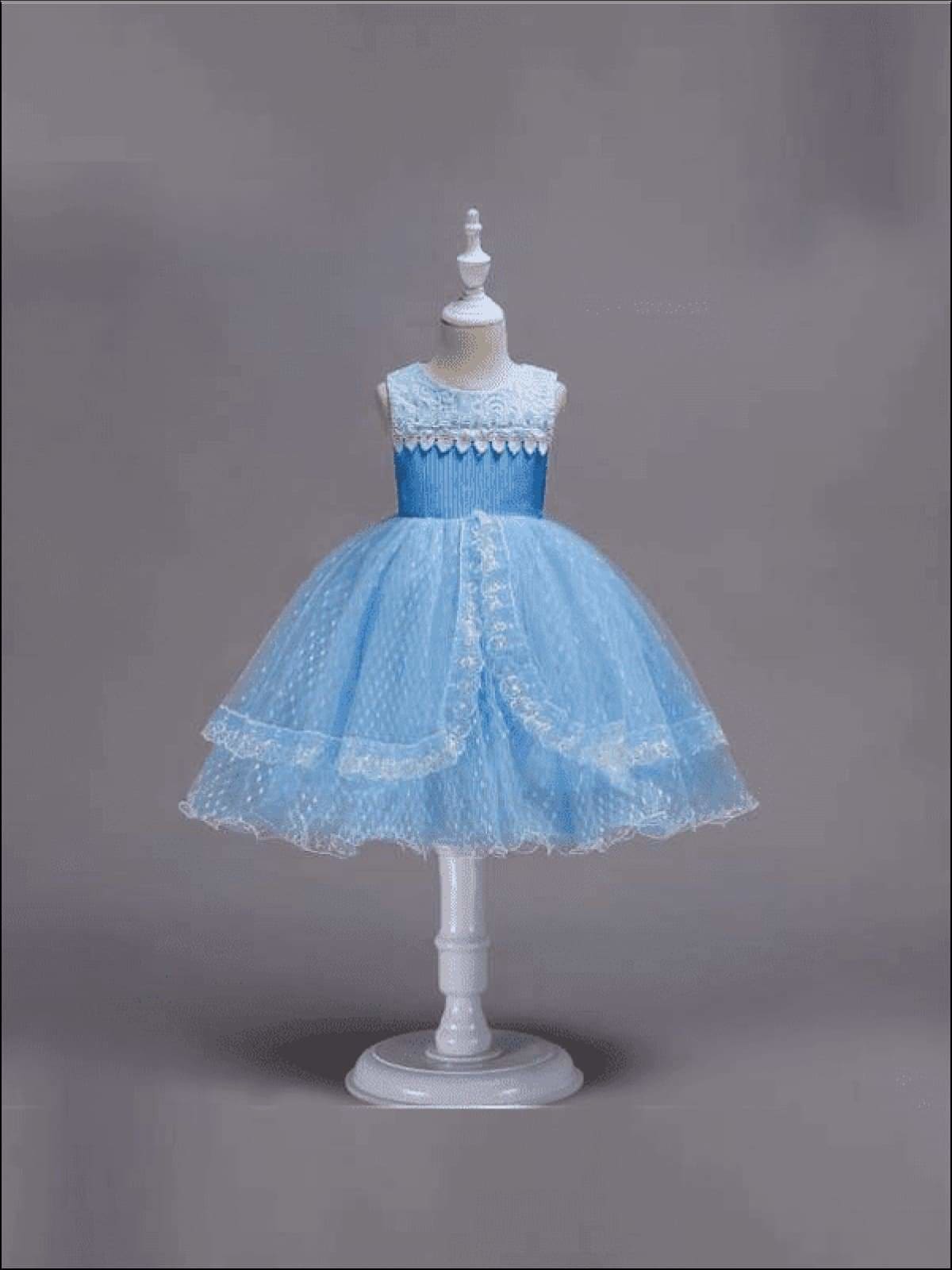 Girls Formal Easter Dresses | Embellished Lace Tiered Princess Dress