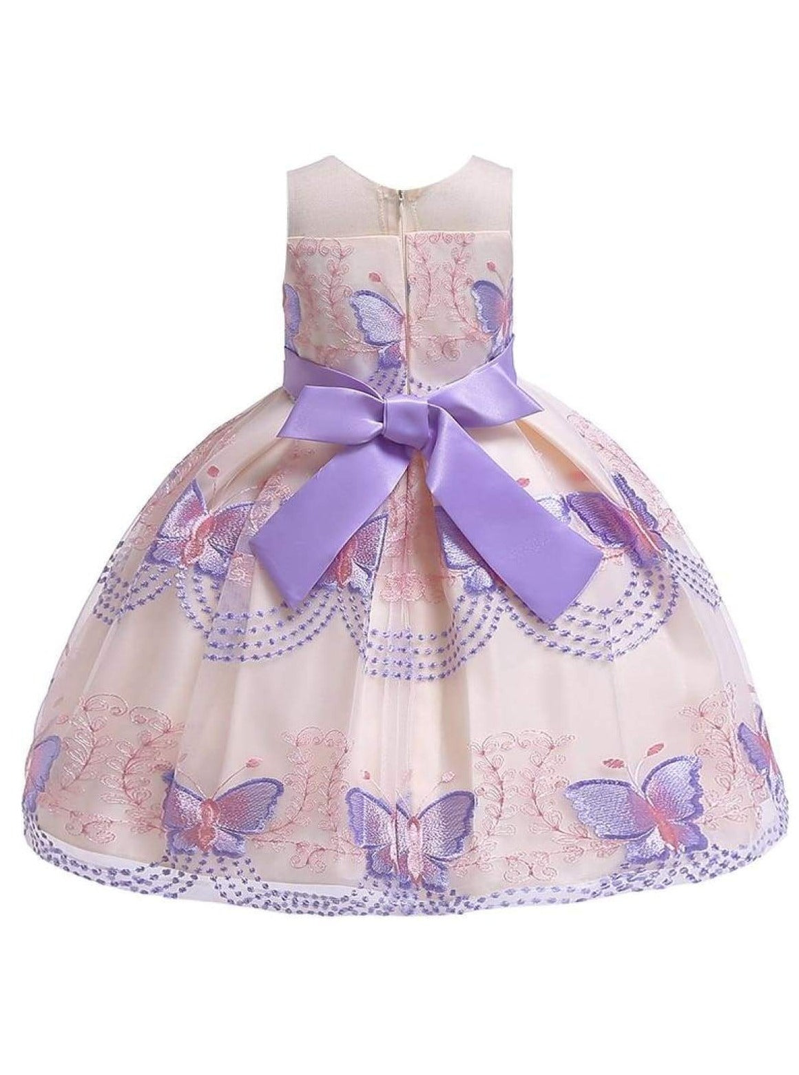 Toddler Spring Dresses | Girls Sleeveless Butterfly Embroidery Dress 