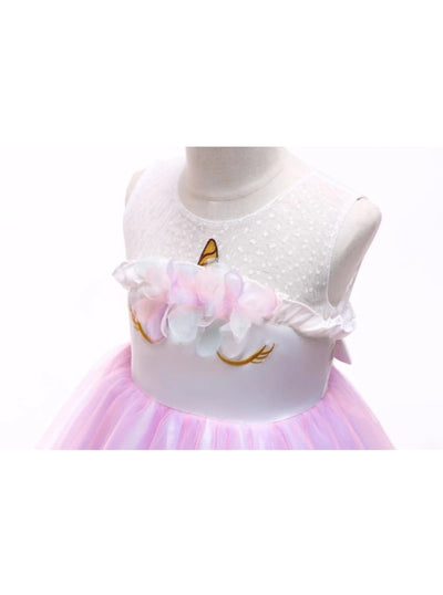 Girls Special Occasion Dress | Lace Collar Unicorn Tutu Party Dress