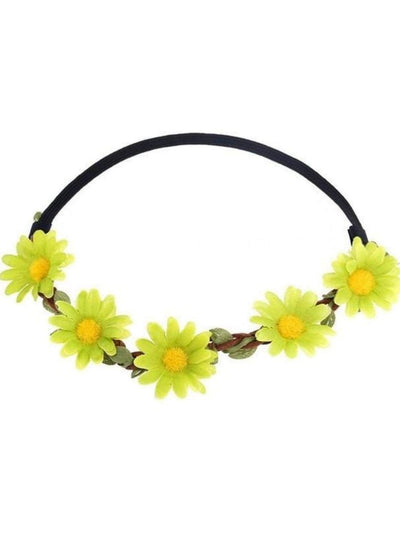 Girls Small Flower Halo Elastic Headband - Blue / One - accessories