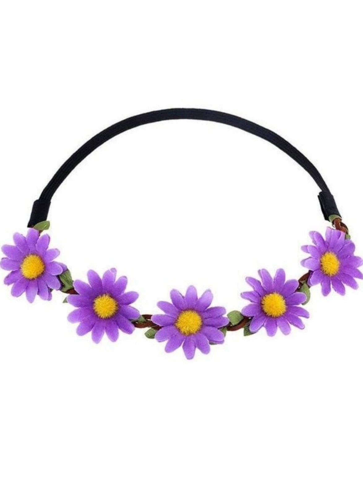 Girls Small Flower Halo Elastic Headband - Lavender / One - accessories