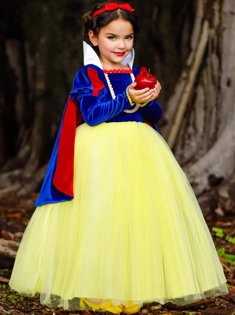 Girls Snow White Inspired Velvet Deluxe Costume