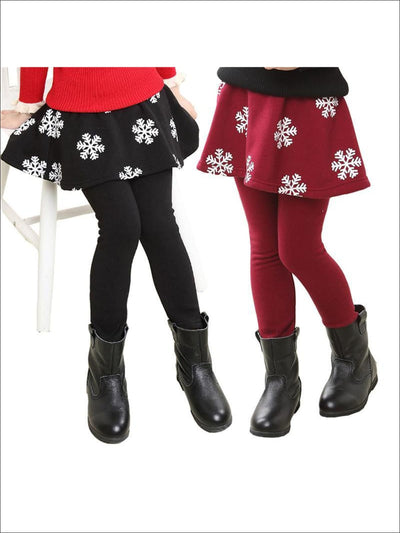 Girls Snowflake Skirt Leggings - Girls Clothing
