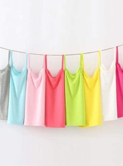 Girls Solid Camisole Tank Top - Girls Spring Casual Top