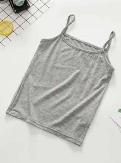 Girls Solid Camisole Tank Top - Gray / 2T - Girls Spring Casual Top