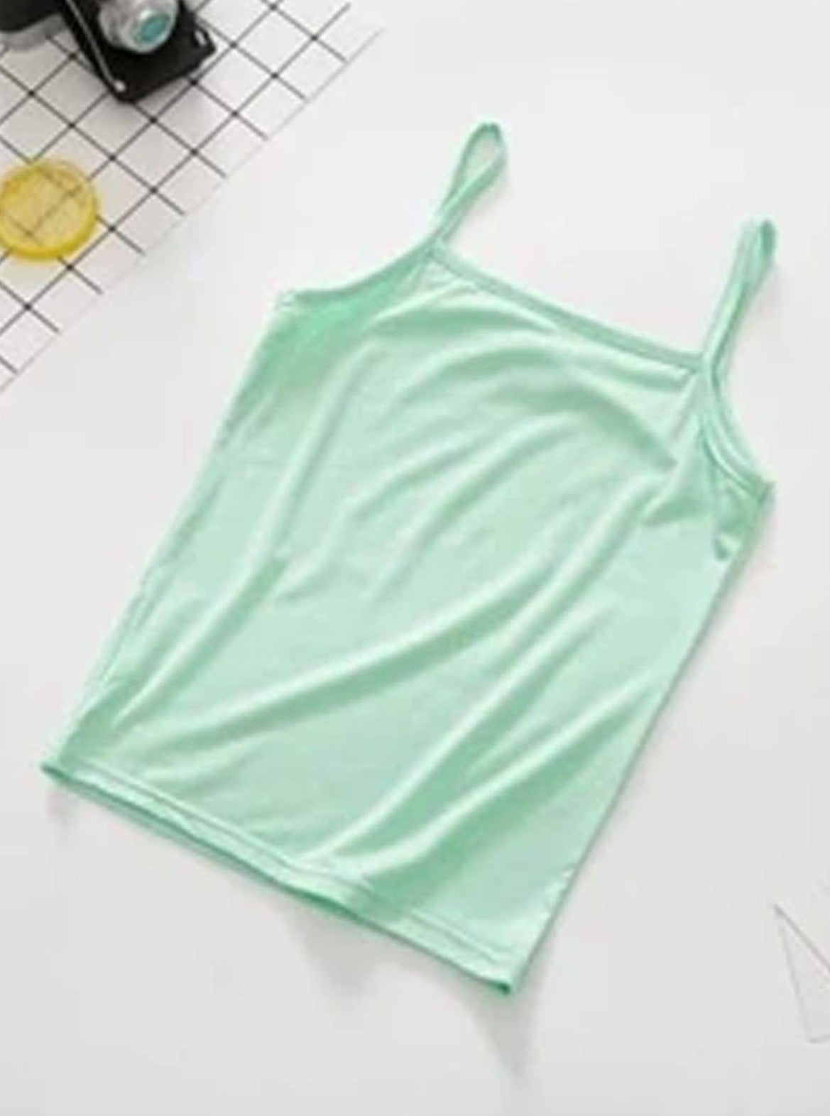 Girls Solid Camisole Tank Top - Green / 2T - Girls Spring Casual Top