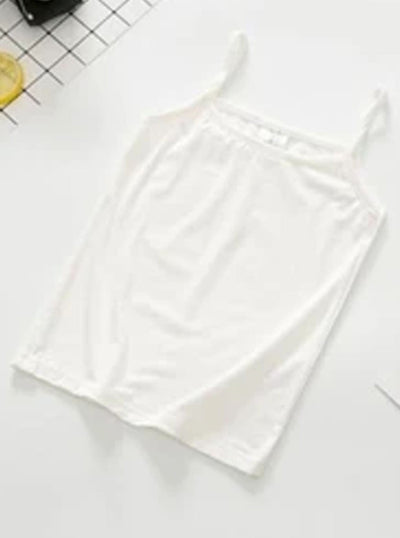 Girls Solid Camisole Tank Top - White / 2T - Girls Spring Casual Top