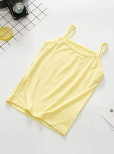 Girls Solid Camisole Tank Top - Yellow / 2T - Girls Spring Casual Top