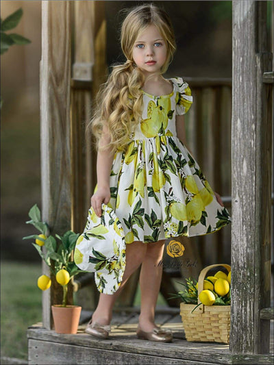 Girls Spring Sleeveless Floral Print Sun Dress with Matching Hat - Girls Spring Casual Dress