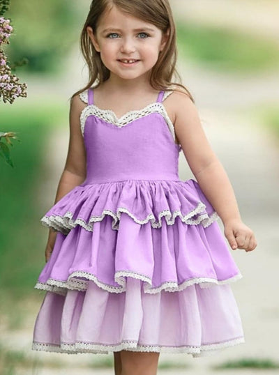 Toddler Cute Spring Dresses | Girls Sleeveless Tiered Ruffle Dress