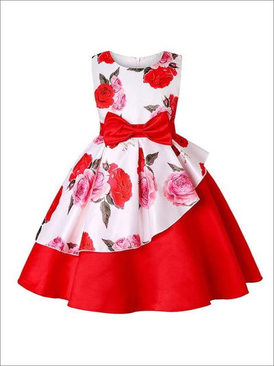 Little Girls Party Dresses | Sleeveless Tiered Floral Princess Dress