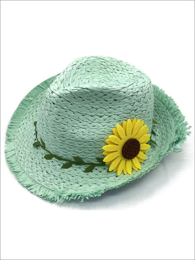 Girls Straw Hat with Sunflower – Mia Belle Girls