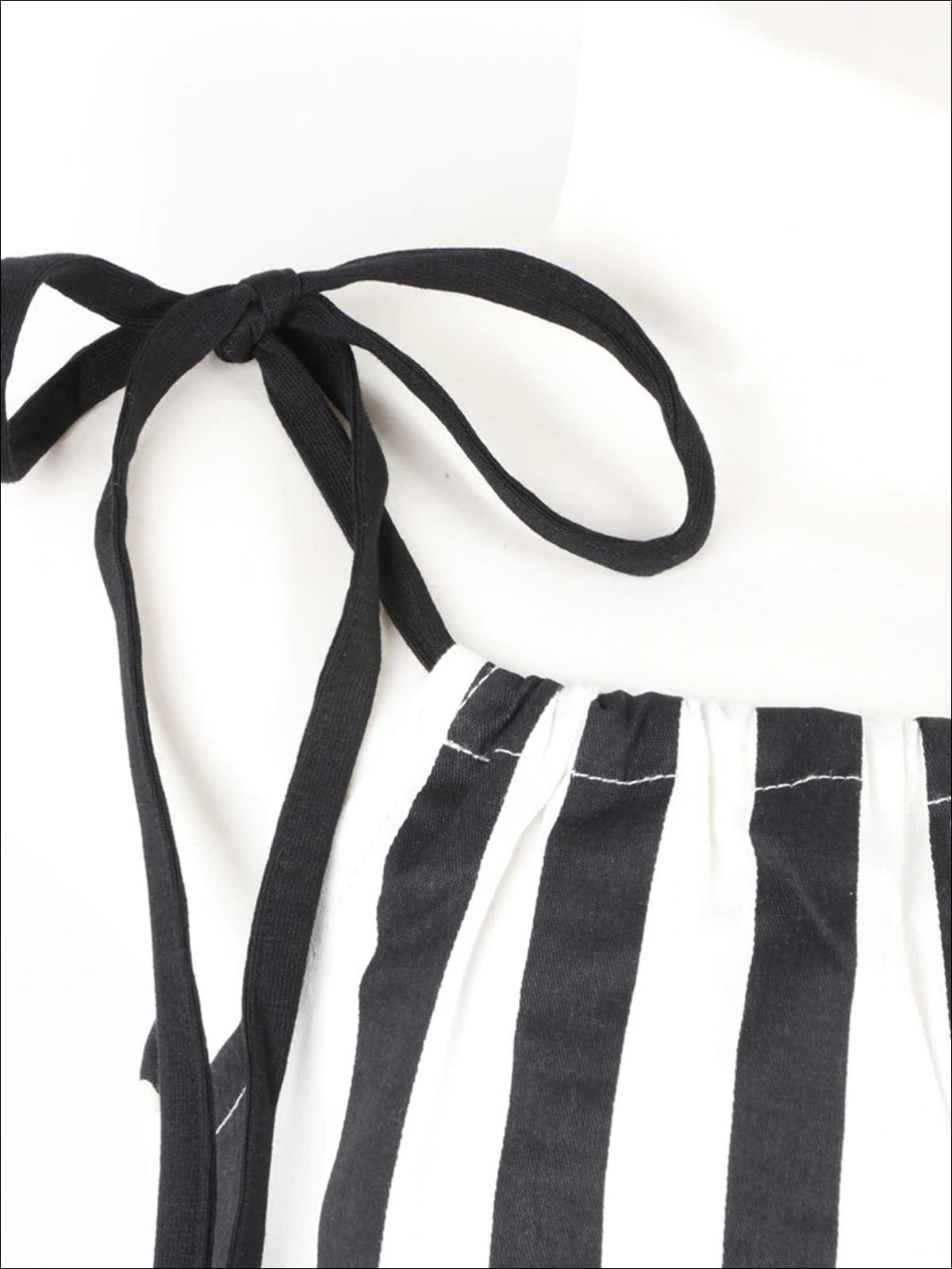 Girls Striped Spaghetti Strap Blouse & Black Tutu Skirt Set - Girls Spring Dressy Set