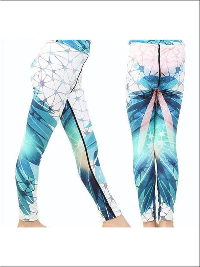 Girls Striped Unicorn Leggings (11 Style Options) - Fairy Wings / 4T - 5Y / Similar to image - Yoga Pants