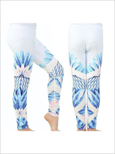 Girls Striped Unicorn Leggings (11 Style Options) - Feathers / 4T - 5Y / Similar to image - Yoga Pants