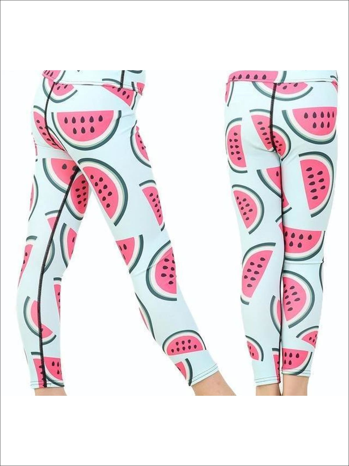 Girls Striped Unicorn Leggings (11 Style Options) - Watermelons / 4T - 5Y / Similar to image - Yoga Pants