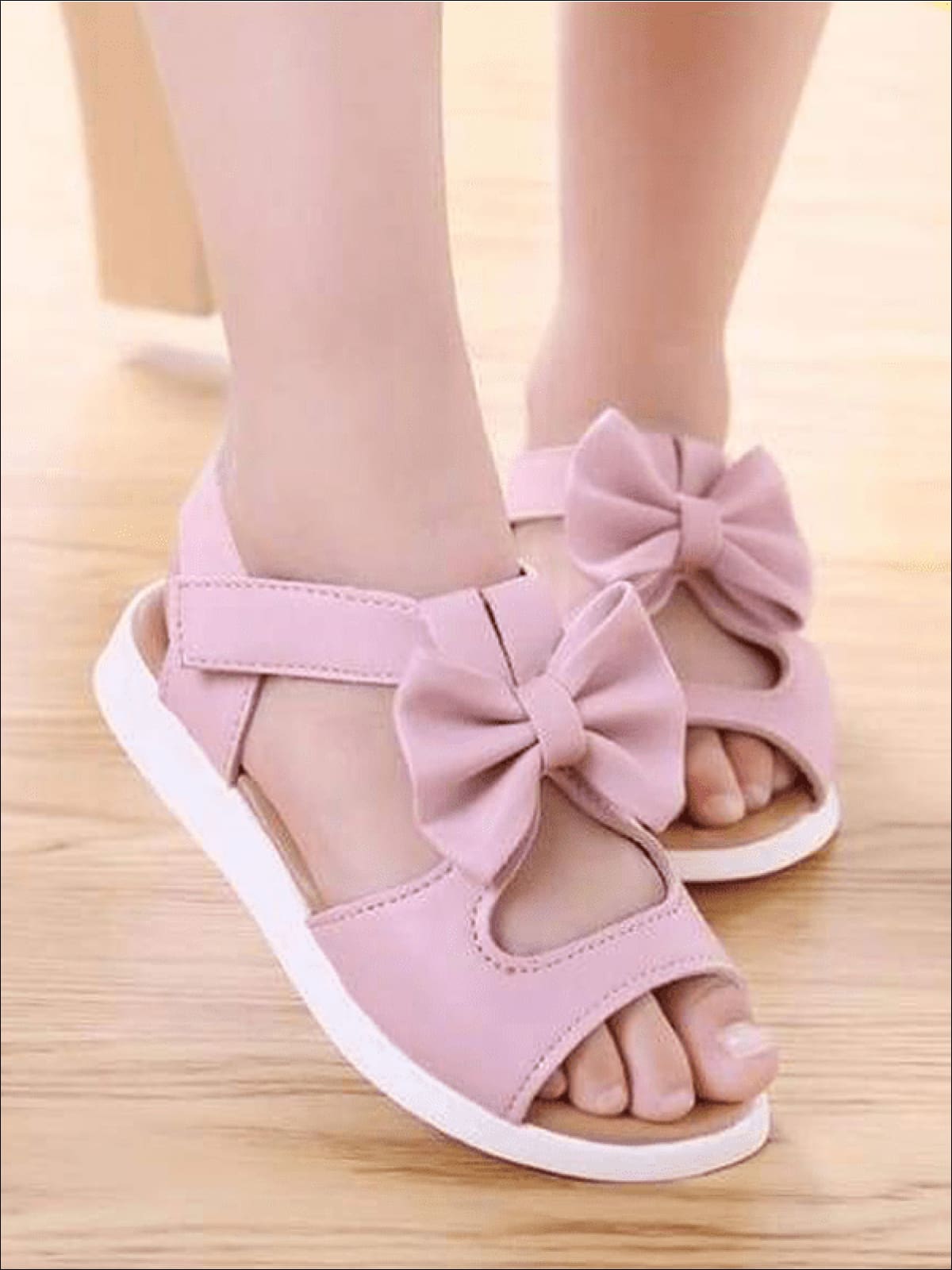 Girls Summer Bow Tie Sandals - Pink / 1 - Girls Sandals