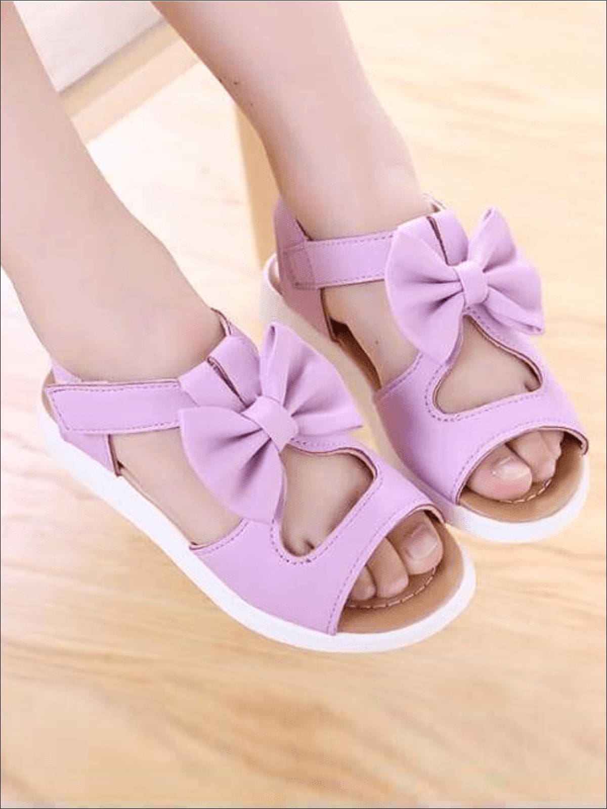Girls Summer Bow Tie Sandals - Purple / 1 - Girls Sandals