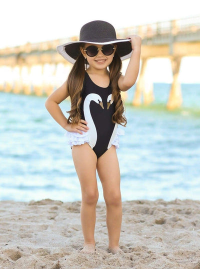 Little Girls Boutique Swimwear | Toddler Swan Lake One Piece Swimsuit